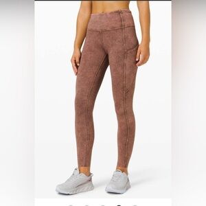 Lululemon Fast and Free Iced Dye Brown Earth Leggings-25"